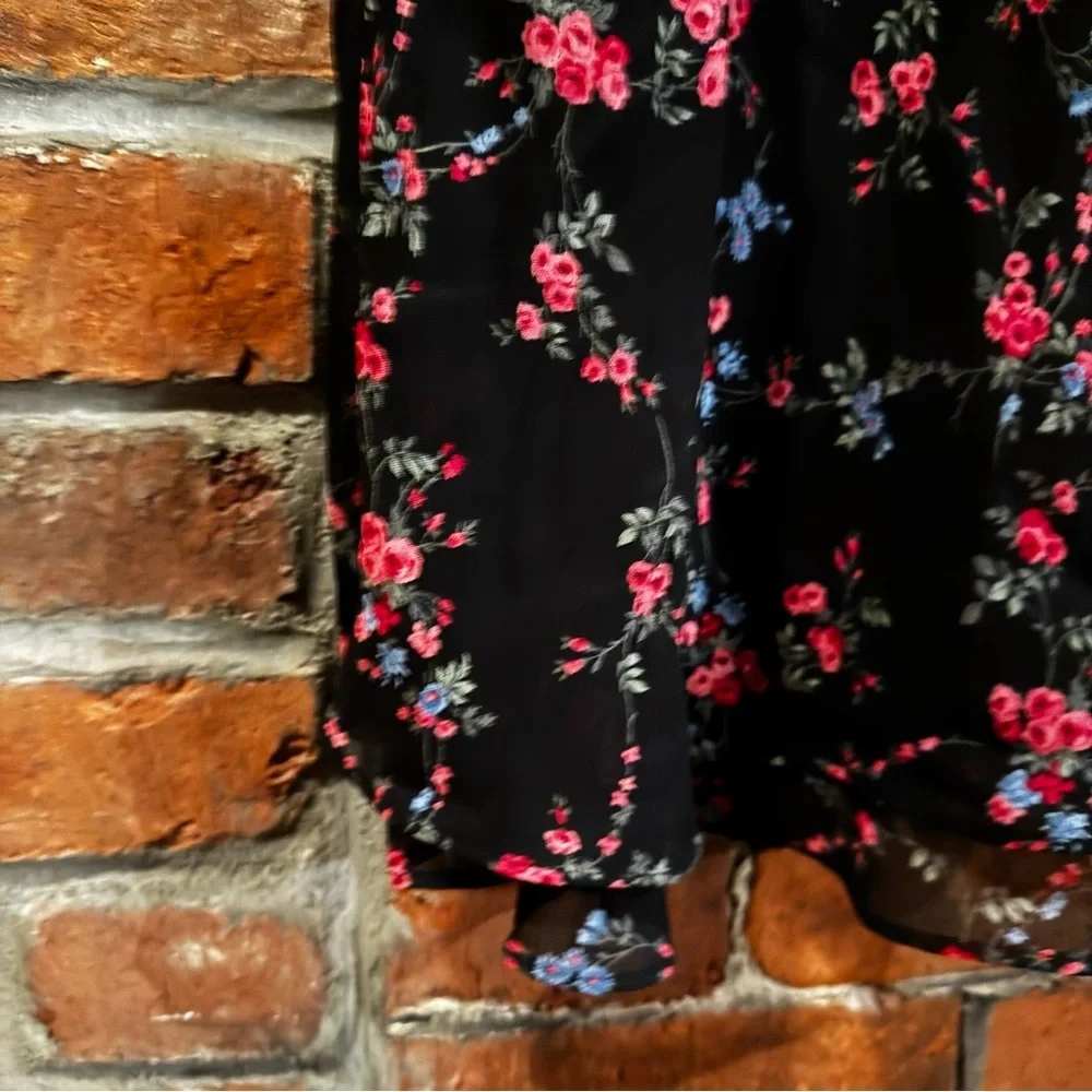 1999 y2k Ralph Lauren Floral Black Midi dress - Picture 7 of 8